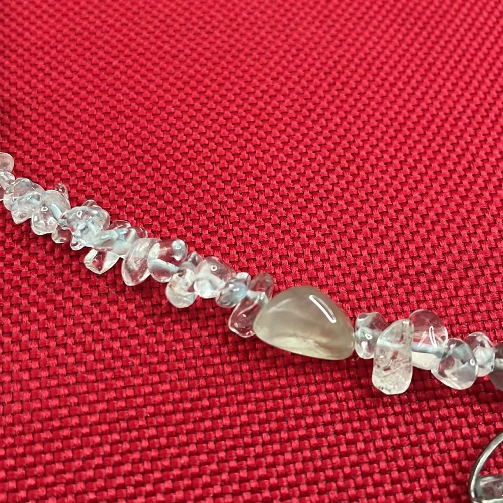 Vintage necklace aquamarine natural 925 sterling silver